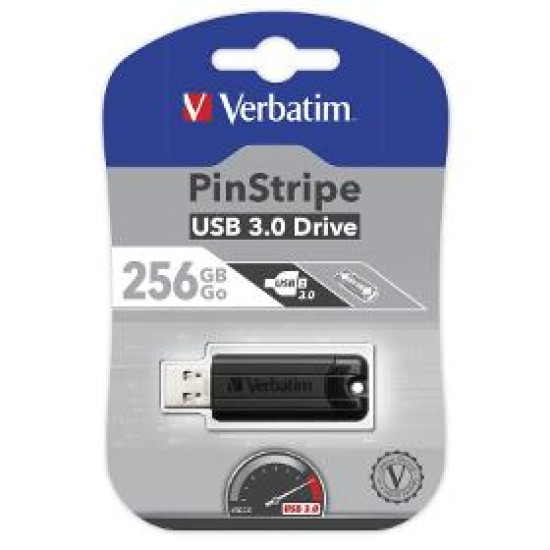 256GB USB Flash 3.0 PinStripe VERBATIM