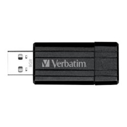 8GB USB Flash 2.0 PinStripe Bk VERBATIM