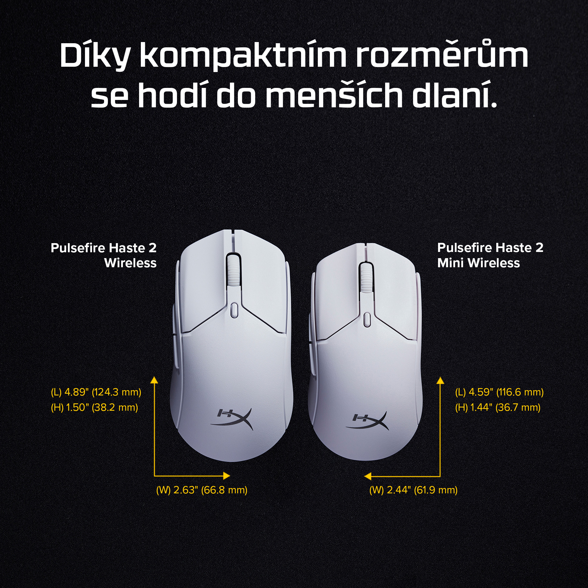 Pulsefire Haste 2 Mini Wrl white HYPERX - Obrázek 4
